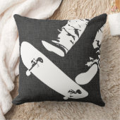 Skateboard Jump – Urban Action Grey Look  クッション (ブランケット)