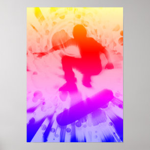 skateboard light explosion ポスター