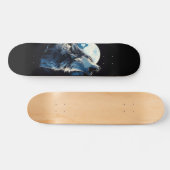 Skateboard Lobo aullando bajo la luz de la luna スケートボード (横)