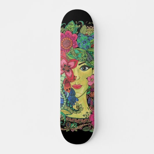 Skateboard Mandalas sobre rostro de mujer joven スケートボード (正面)
