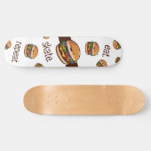 Skateboard motif burger kawaii "eat skate repeat" スケートボード (横)