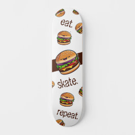 Skateboard motif burger kawaii "eat skate repeat" スケートボード