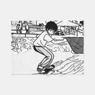 Skateboard Moves - Young Skateboarder フリースブランケット