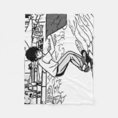 Skateboard Moves - Young Skateboarder フリースブランケット (正面)