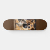 Skateboard Perro y gato juntos como amigos スケートボード (横)