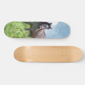 Skateboard Poderoso caballo gris en el campo スケートボード (横)