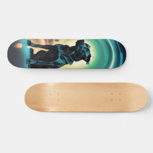 Skateboard Poderoso perro negro guardián スケートボード (横)