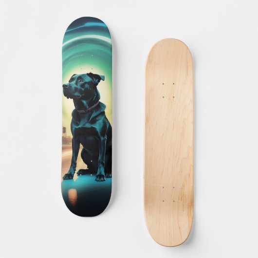 Skateboard Poderoso perro negro guardián スケートボード (正面)
