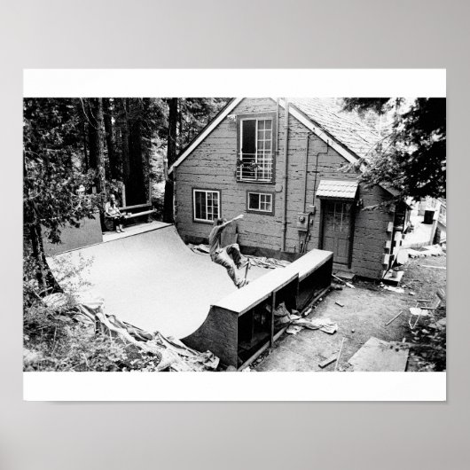 Skateboard ramp, a black and white print ポスター (正面)