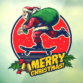 Skateboard Shop Santa Claus Skateboarder Decor ウィンドウサイン (シート3)