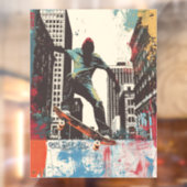Skateboard Shop Wall Art Riding A Rail ウィンドウサイン (シート2)