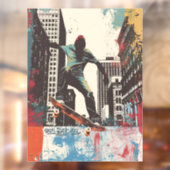 Skateboard Shop Wall Art Riding A Rail ウィンドウサイン (シート2)