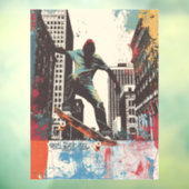 Skateboard Shop Wall Art Riding A Rail ウィンドウサイン (シート3)