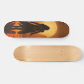 Skateboard Silueta de mujer guerrera al amanecer スケートボード (横)
