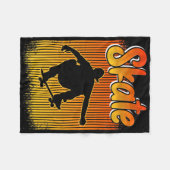 Skateboard Skateboarding Retro Tee For Skateboarde フリースブランケット (正面(横))