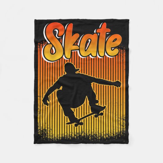 Skateboard Skateboarding Retro Tee For Skateboarde フリースブランケット (正面)