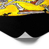 Skateboard Skeleton Funny Halloween Costume Skate  ポスター (角)