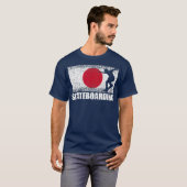 Skateboard Sport Japan Flag Japanese Tシャツ (正面フル)
