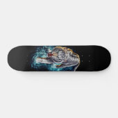 Skateboard Tigre agresivo de noche en el agua  スケートボード (横)