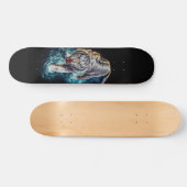 Skateboard Tigre agresivo de noche en el agua  スケートボード (横)