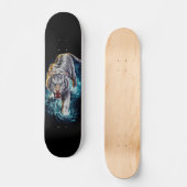 Skateboard Tigre agresivo de noche en el agua  スケートボード (正面)