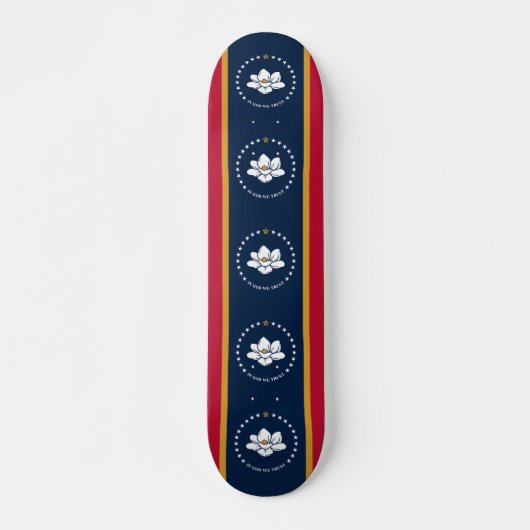 Skateboard with flag of Mississippi State, USA スケートボード (正面)