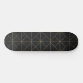 Skateboard with Golden Geometric Pattern – Elegant スケートボード (横)