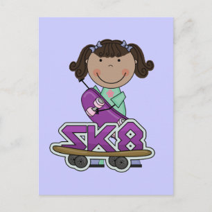 SKATEBOARDER – アフリカ系アメリカ人ガールTシャツ ポストカード