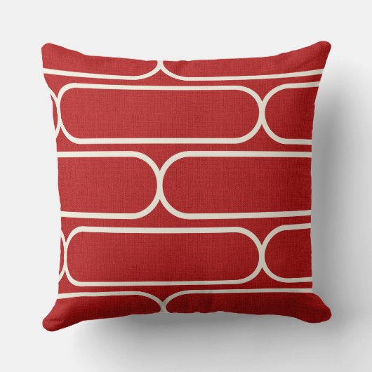 SkateBoarder Image Reverse Red/White Throw Pillow クッション (裏面)