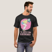 Skateboarder Skater Girl 80s Pastel Yes Girls Can  Tシャツ (正面フル)