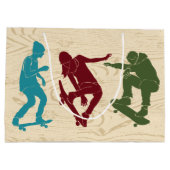 Skateboarders Skateboardingグラフィックカスタムス ラージペーパーバッグ (裏面)