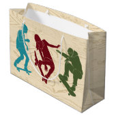 Skateboarders Skateboardingグラフィックカスタムス ラージペーパーバッグ (裏面アングル)