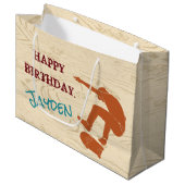 Skateboarders Skateboardingグラフィックカスタムス ラージペーパーバッグ (正面アングル)