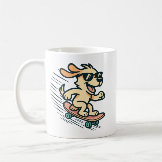 Skateboarding Dog コーヒーマグカップ (左)