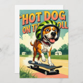 Skateboarding Dog Summer Funny Retro Beach  シーズンカード (正面/裏面)