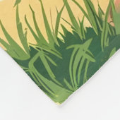 Skateboarding Dog Summer Funny Retro Beach  フリースブランケット (角)