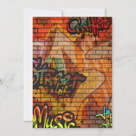 Skateboarding graffiti birthday party invitation 招待状 (裏面)