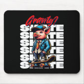 Skateboarding Gravity Never Heard Pig Skateboard マウスパッド (正面)