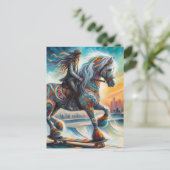 Skateboarding Horse and Rider ポストカード (スタンド正面)