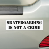 Skateboarding Is Not A Crime Bumper Sticker Skater バンパーステッカー (車上)