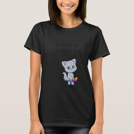 Skateboarding Skateboard Cat Go Skateboarding 1 Tシャツ (正面)