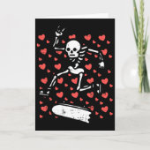 Skateboarding Skeleton Heart Valentines Day Love S カード (正面)