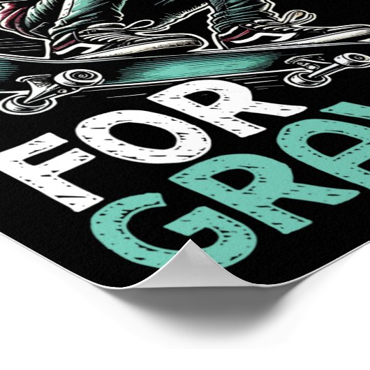 Skateboarding Too Cool For Gravity Cool Skater  ポスター (角)