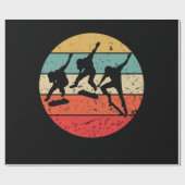 Skateboarding - Vintage Retro Skateboarder ラッピングペーパー (フラット)