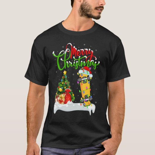 Skateboarding   Xmas Decorations Skateboarding Chr Tシャツ (正面)