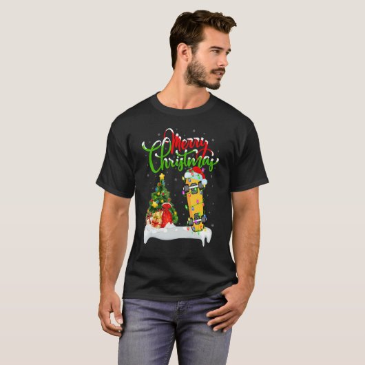 Skateboarding   Xmas Decorations Skateboarding Chr Tシャツ (正面フル)