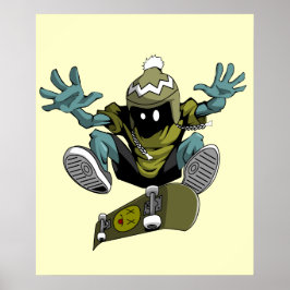 Skaterキックフリップポスター ポスター