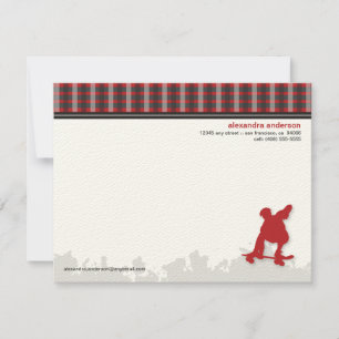 Skater Boy カスタマイズ Flat Note Cards (赤) ノートカード