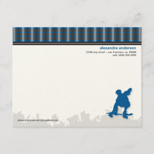 Skater Boy カスタマイズ Flat Note Cards（青） 招待状