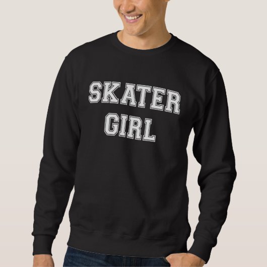 Skater Girl Cool Skating Skateboarding Skateboarde スウェットシャツ (正面)